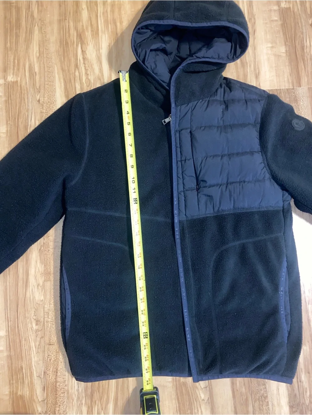 Moncler Feyder Panelled Fleece and Quilted Shell Hooded Down Jacket